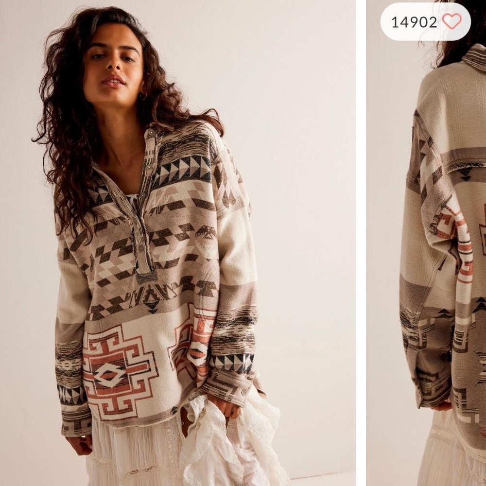 NWT We the Free People Arizona Sky Pullover XS Neutral Combo